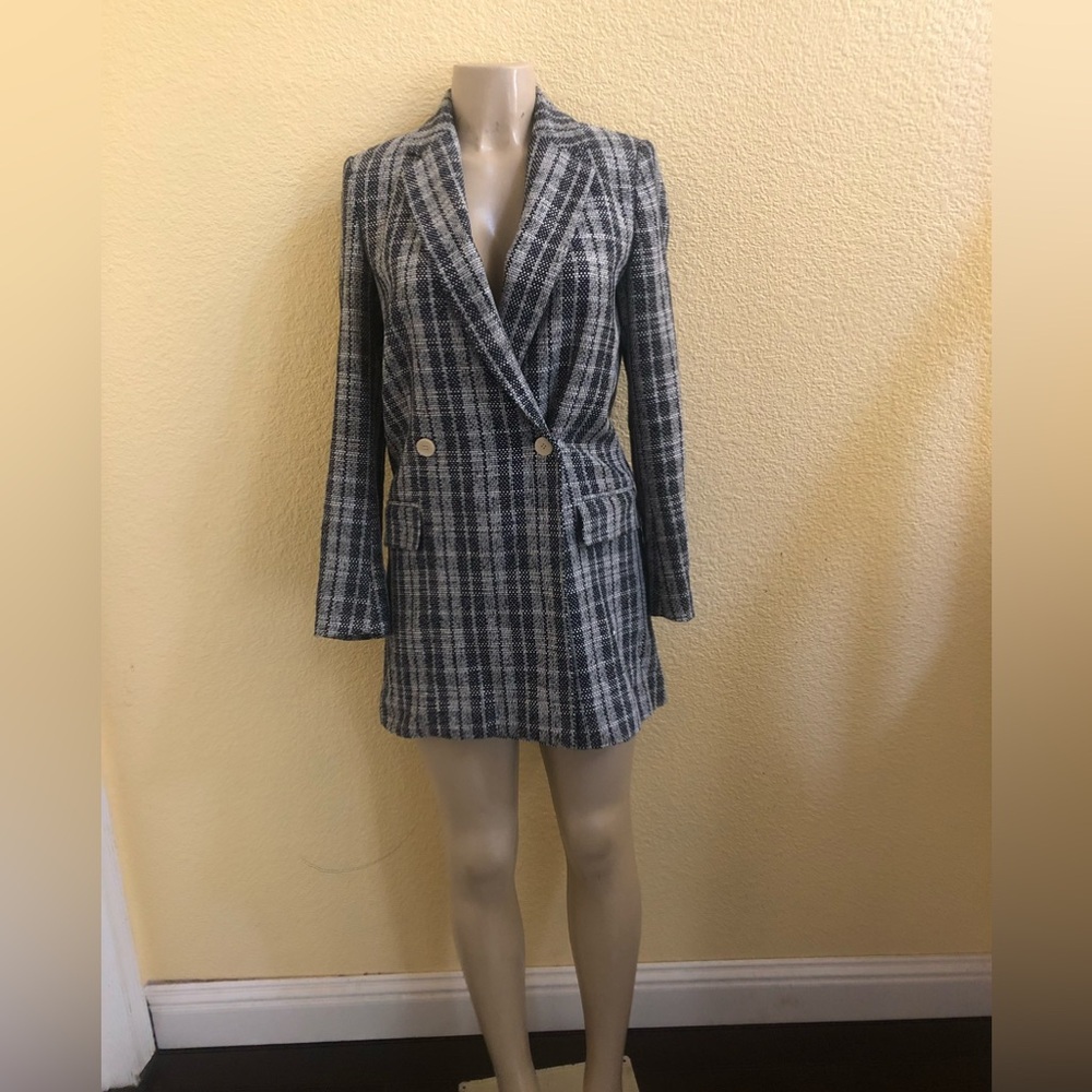 Zara long tweed blazer size XS Approximate measurements